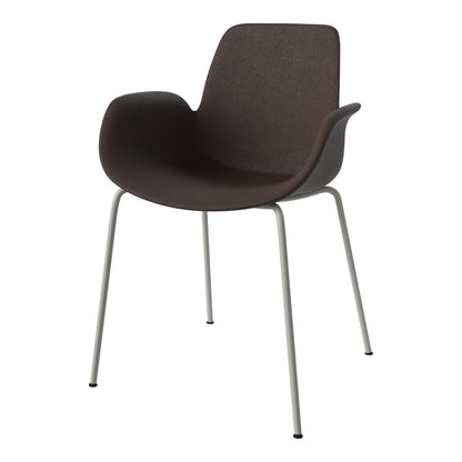 Fauteuil de salle à manger Seed - Rembourré - Piètement en acier, laqué gris