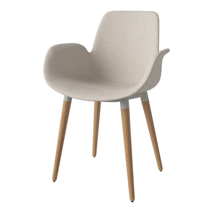Fauteuil de salle à manger Seed - Rembourré - Piètement en chêne huilé