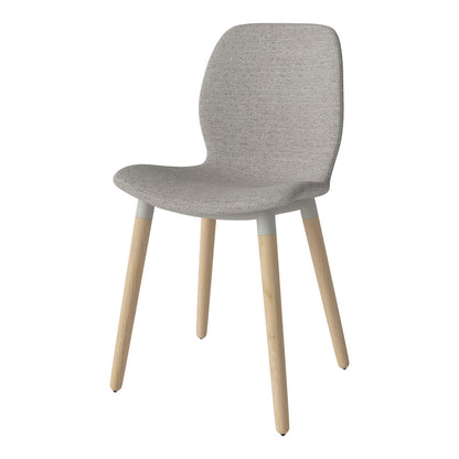 Chaise de salle à manger Seed - Rembourrée - Piètement en chêne huilé, pigmenté blanc
