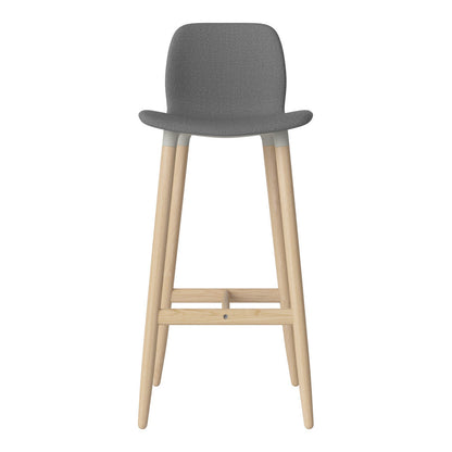 Chaise de bar Seed - Rembourrée - Piètement en chêne huilé, pigmenté blanc