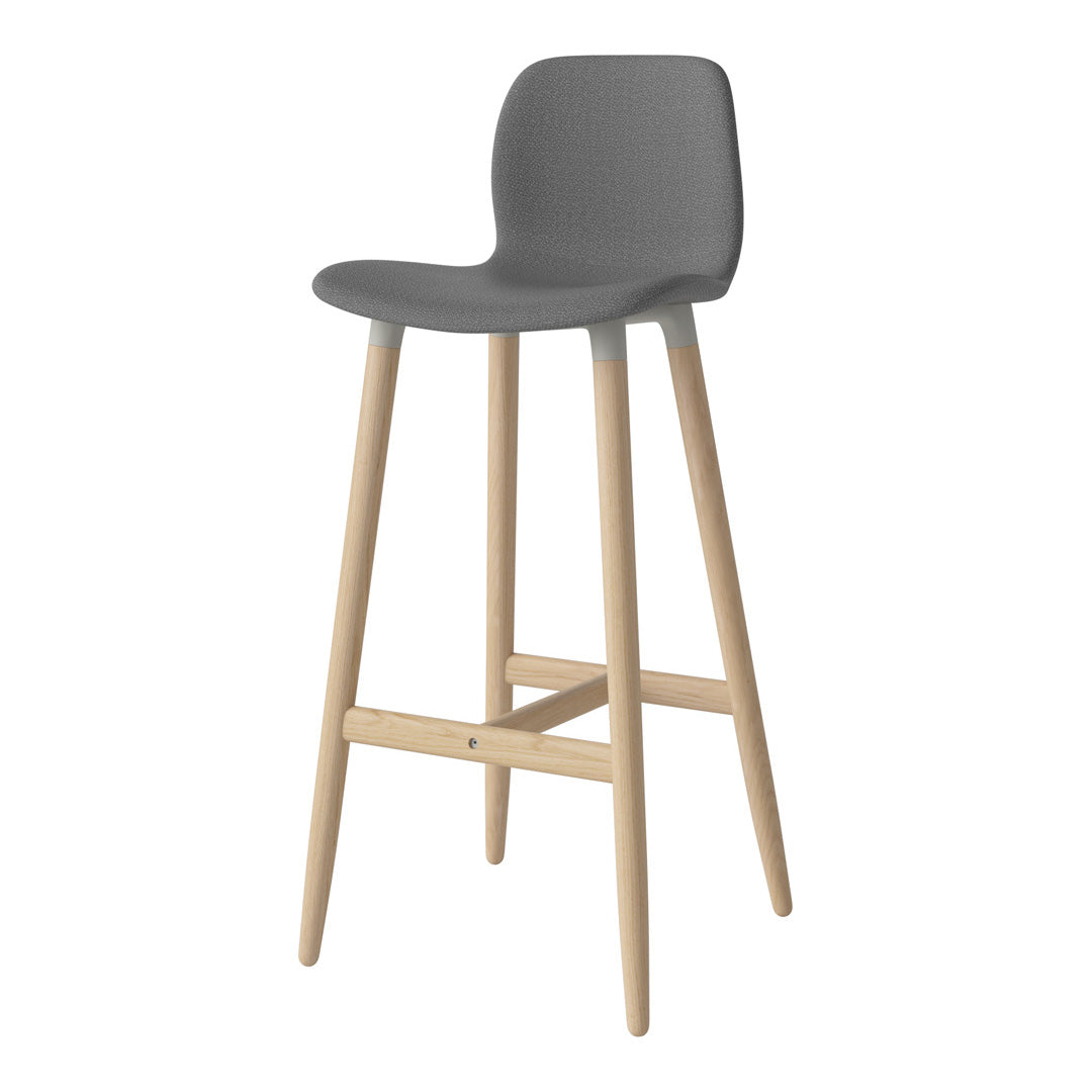 Chaise de bar Seed - Rembourrée - Piètement en chêne huilé, pigmenté blanc