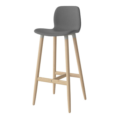 Chaise de bar Seed - Rembourrée - Piètement en chêne huilé, pigmenté blanc