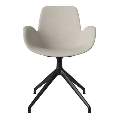 Fauteuil Seed - Rembourré - Piètement 4 branches avec patins - Acier laqué noir