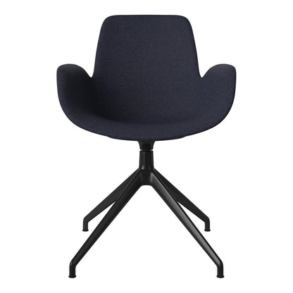 Fauteuil Seed - Rembourré - Piètement 4 branches avec patins - Acier laqué noir