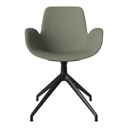 Fauteuil Seed - Rembourré - Piètement 4 branches avec patins - Acier laqué noir