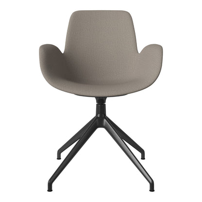 Fauteuil Seed - Rembourré - Piètement 4 branches avec patins - Acier laqué noir