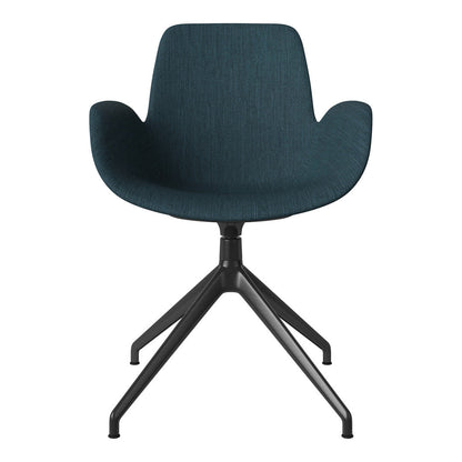 Fauteuil Seed - Rembourré - Piètement 4 branches avec patins - Acier laqué noir