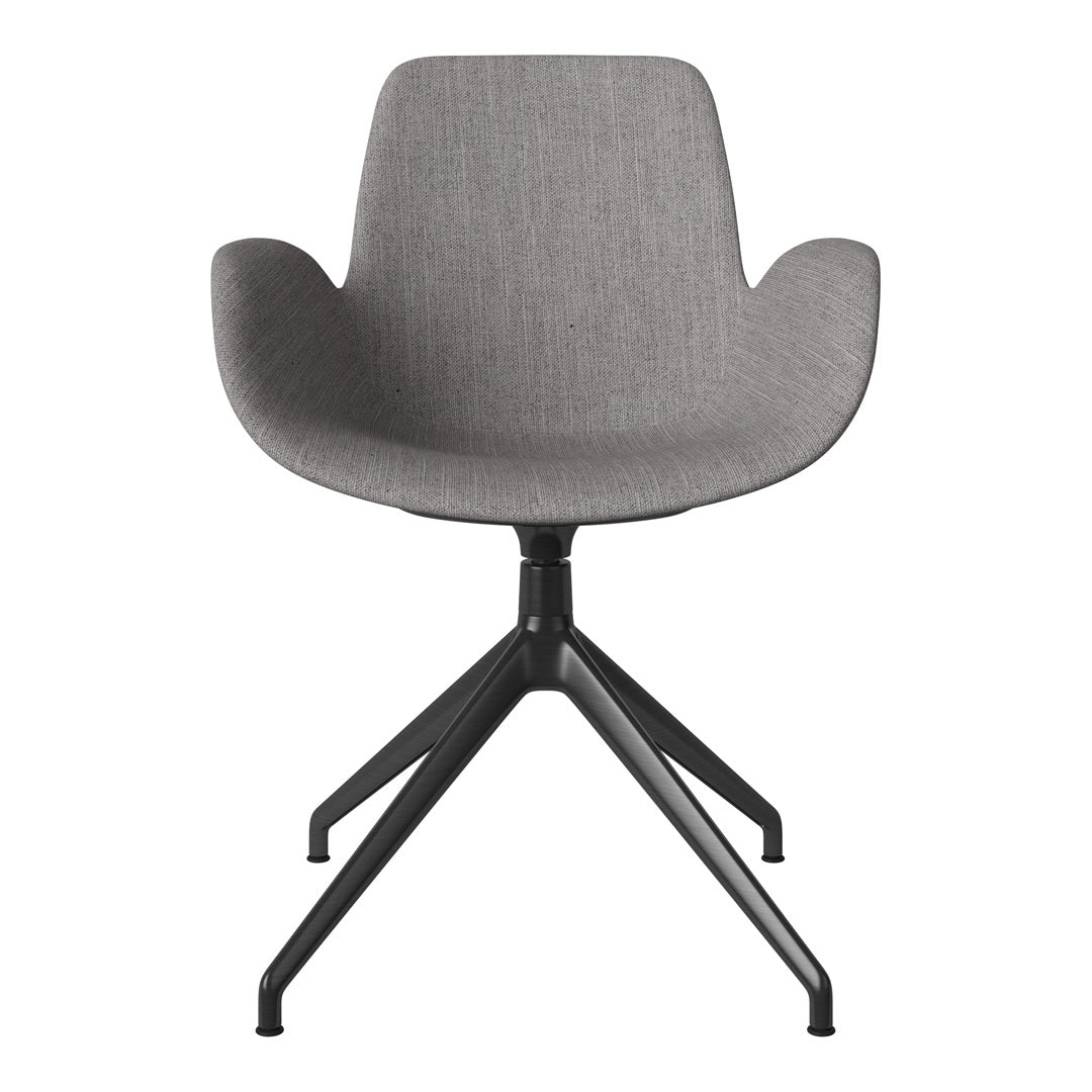 Fauteuil Seed - Rembourré - Piètement 4 branches avec patins - Acier laqué noir