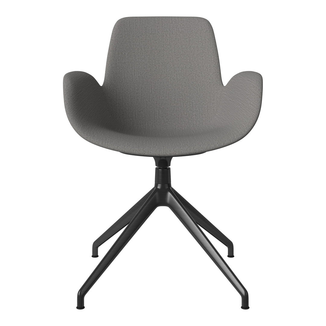 Fauteuil Seed - Rembourré - Piètement 4 branches avec patins - Acier laqué noir