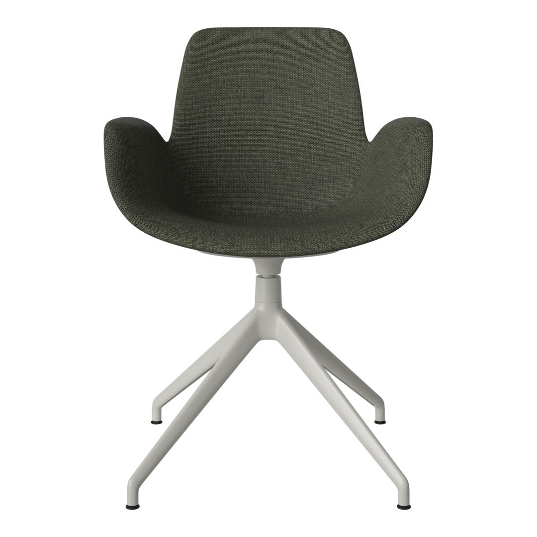 Fauteuil Seed - Rembourré - Piètement 4 branches avec patins - Acier laqué gris