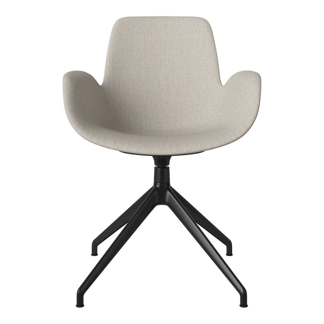 Fauteuil Seed - Rembourré - Piètement 4 branches avec patins - Acier laqué noir