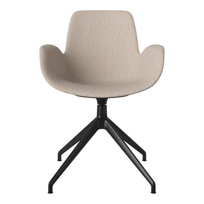 Fauteuil Seed - Rembourré - Piètement 4 branches avec patins - Acier laqué noir