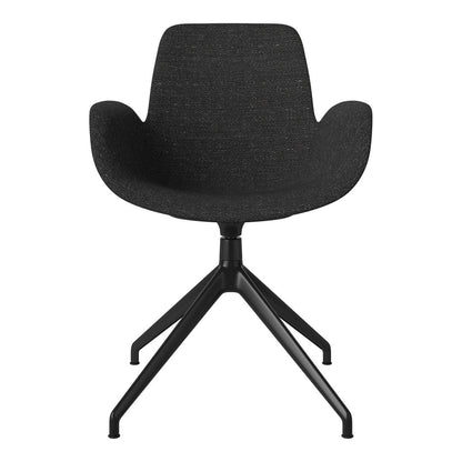 Fauteuil Seed - Rembourré - Piètement 4 branches avec patins - Acier laqué noir