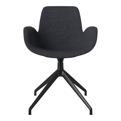 Fauteuil Seed - Rembourré - Piètement 4 branches avec patins - Acier laqué noir