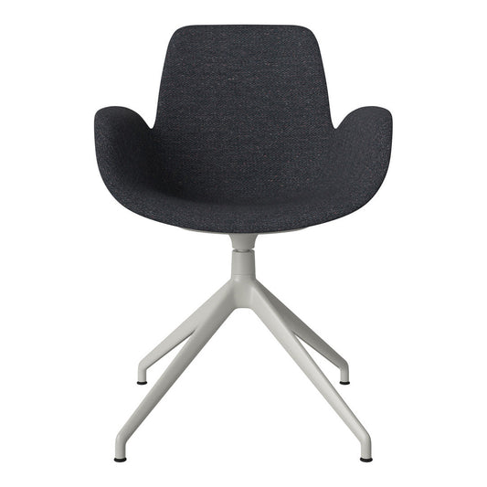 Fauteuil Seed - Rembourré - Piètement 4 branches avec patins - Acier laqué gris