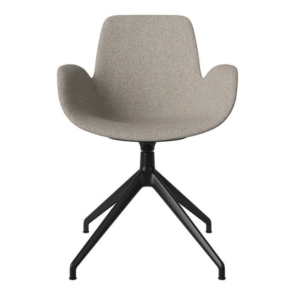 Fauteuil Seed - Rembourré - Piètement 4 branches avec patins - Acier laqué noir