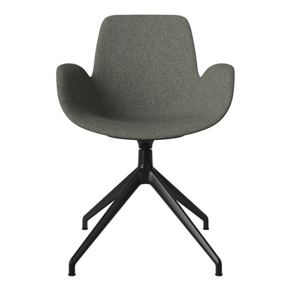 Fauteuil Seed - Rembourré - Piètement 4 branches avec patins - Acier laqué noir