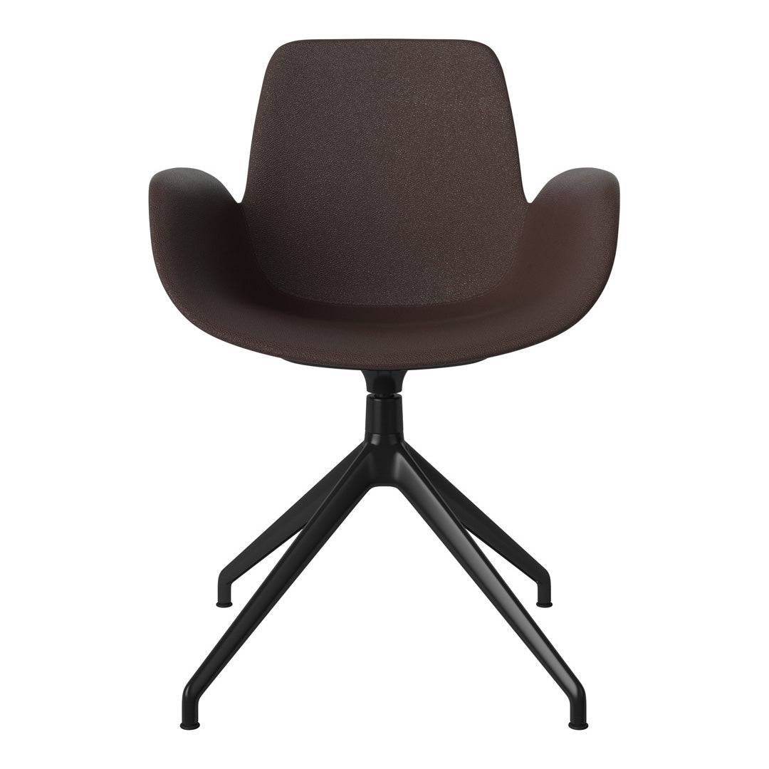 Fauteuil Seed - Rembourré - Piètement 4 branches avec patins - Acier laqué noir