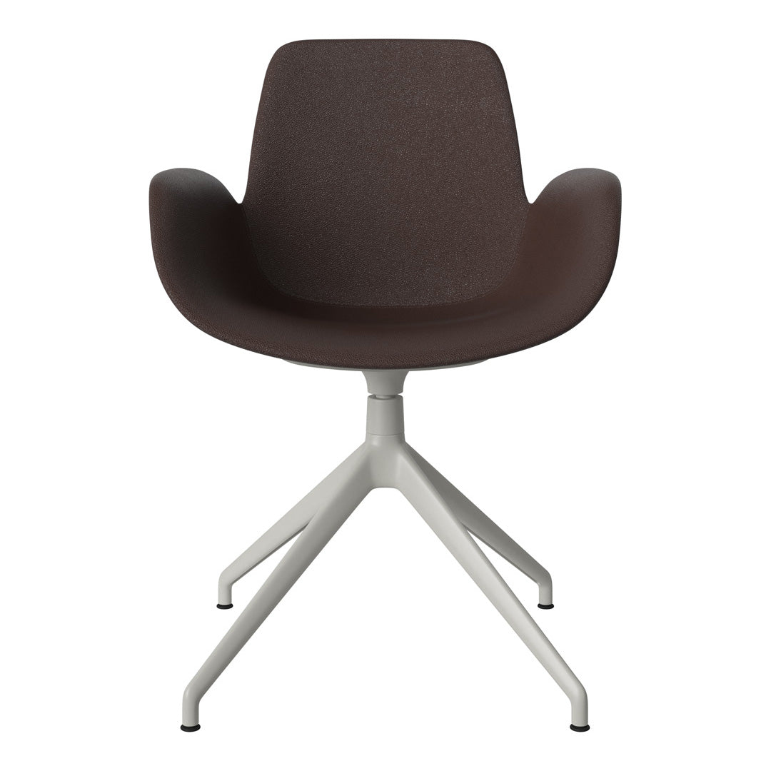 Fauteuil Seed - Rembourré - Piètement 4 branches avec patins - Acier laqué gris