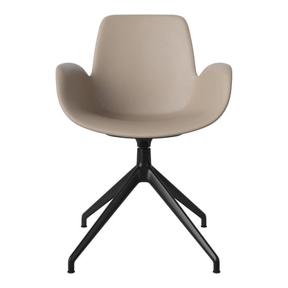Fauteuil Seed - Rembourré - Piètement 4 branches avec patins - Acier laqué noir