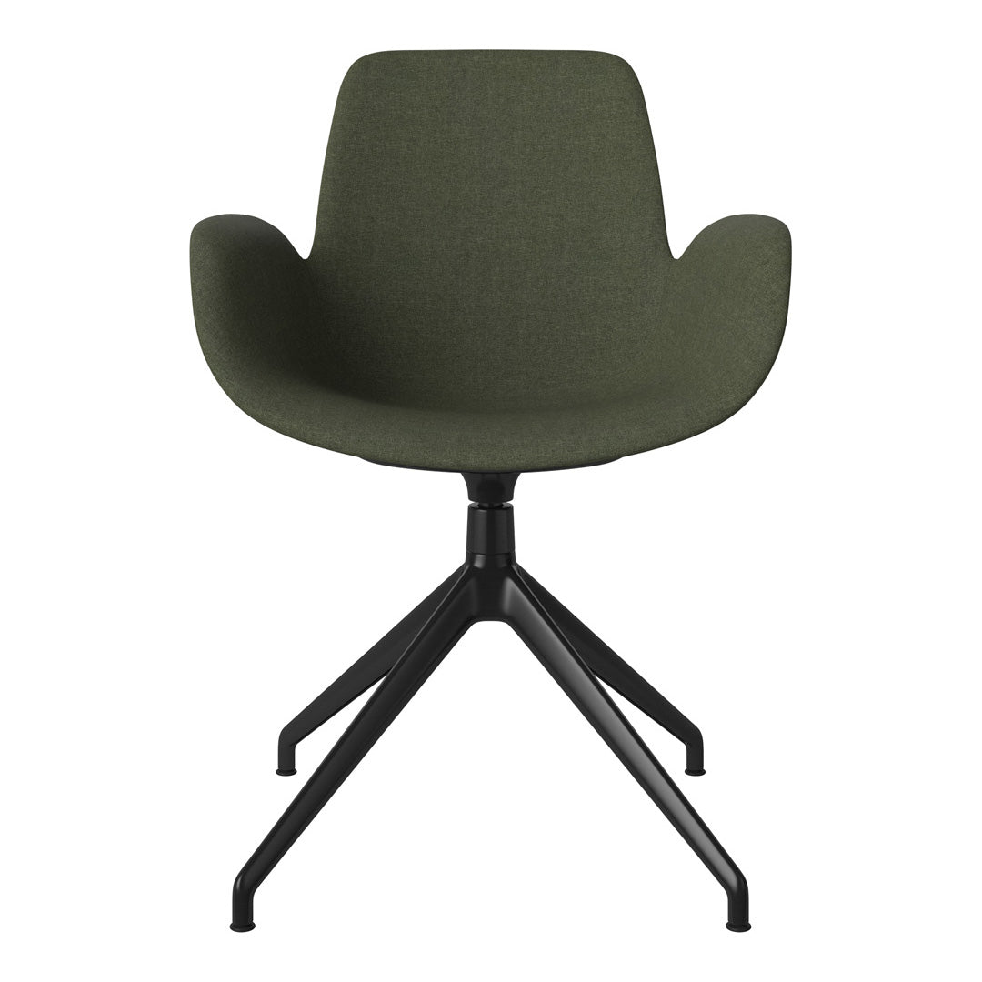 Fauteuil Seed - Rembourré - Piètement 4 branches avec patins - Acier laqué noir
