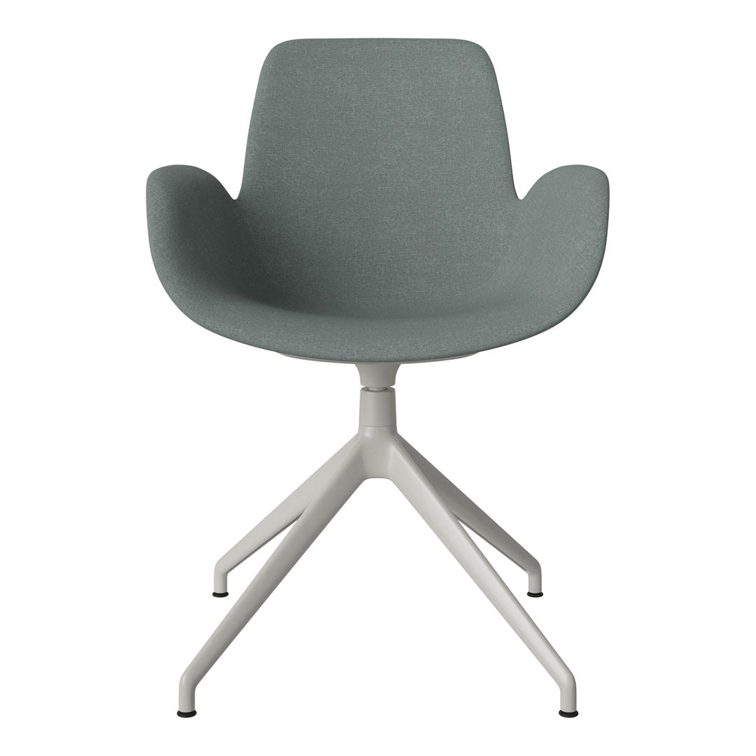 Fauteuil Seed - Rembourré - Piètement 4 branches avec patins - Acier laqué gris
