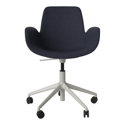 Fauteuil Seed - Rembourré - Piètement 5 branches avec roulettes - Acier laqué gris
