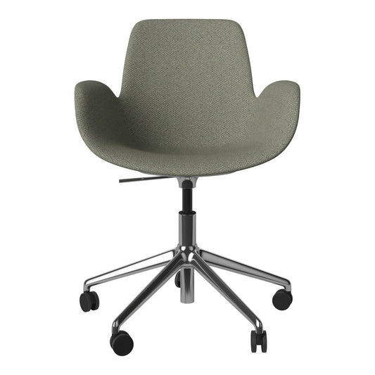 Fauteuil Seed - Rembourré - Piètement 5 branches avec roulettes - Chrome