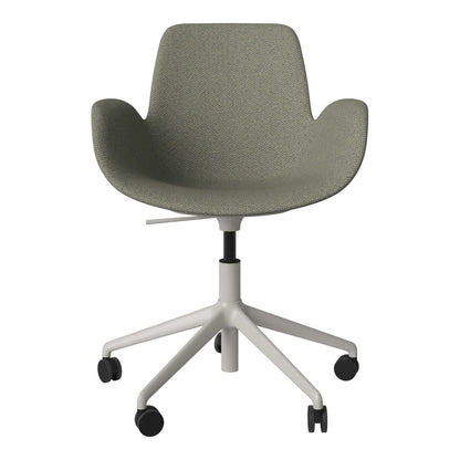 Fauteuil Seed - Rembourré - Piètement 5 branches avec roulettes - Acier laqué gris