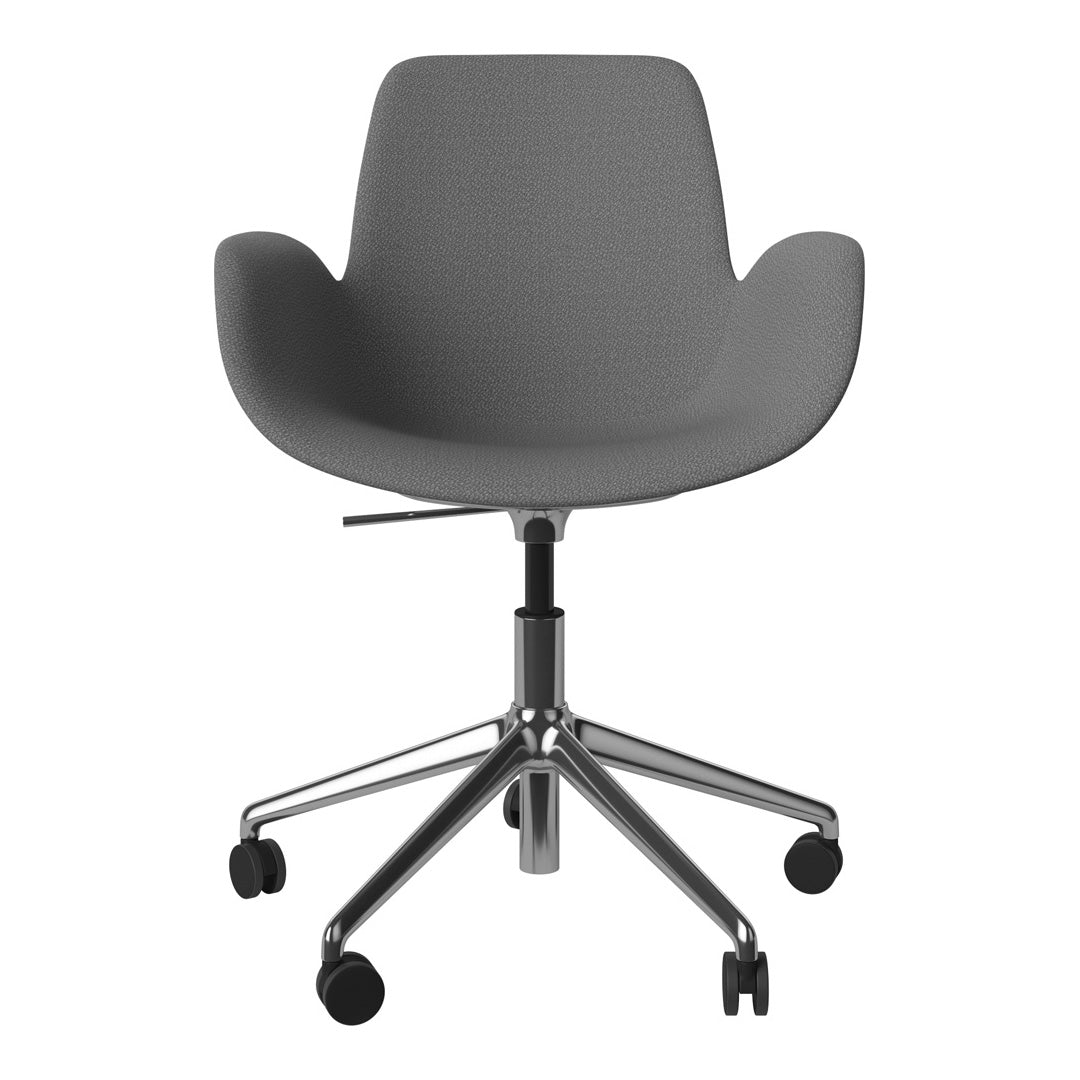 Fauteuil Seed - Rembourré - Piètement 5 branches avec roulettes - Chrome