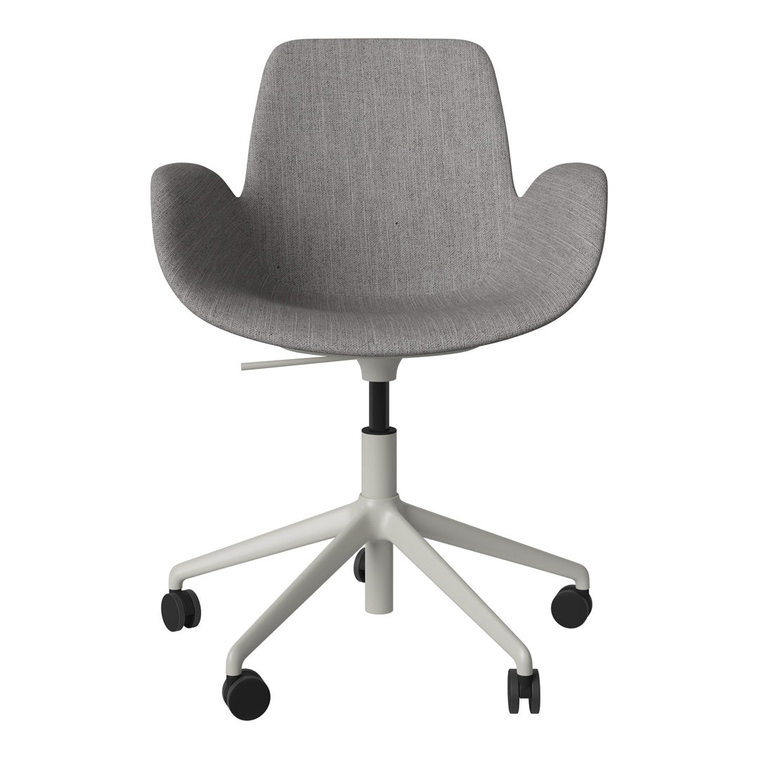 Fauteuil Seed - Rembourré - Piètement 5 branches avec roulettes - Acier laqué gris