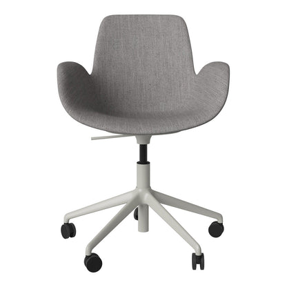 Fauteuil Seed - Rembourré - Piètement 5 branches avec roulettes - Acier laqué gris