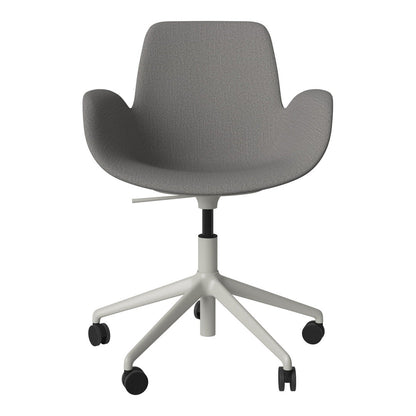 Fauteuil Seed - Rembourré - Piètement 5 branches avec roulettes - Acier laqué gris