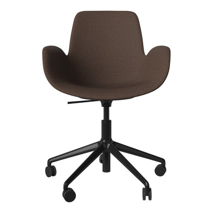 Fauteuil Seed - Rembourré - Piètement 5 branches avec roulettes - Acier laqué noir