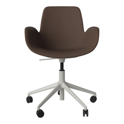 Fauteuil Seed - Rembourré - Piètement 5 branches avec roulettes - Acier laqué gris