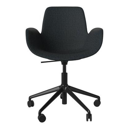 Fauteuil Seed - Rembourré - Piètement 5 branches avec roulettes - Acier laqué noir