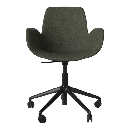 Fauteuil Seed - Rembourré - Piètement 5 branches avec roulettes - Acier laqué noir
