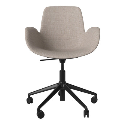 Fauteuil Seed - Rembourré - Piètement 5 branches avec roulettes - Acier laqué noir