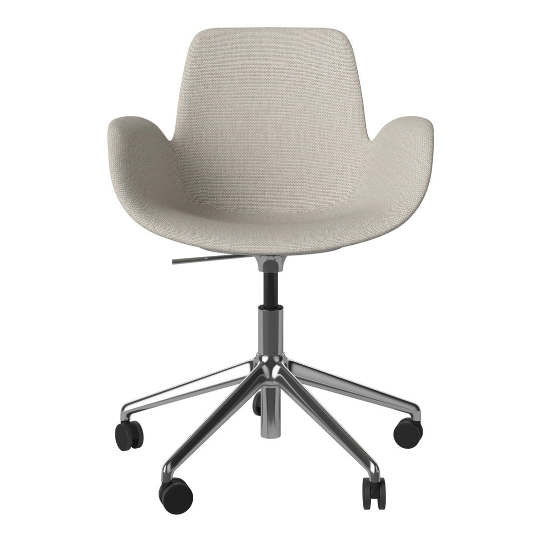Fauteuil Seed - Rembourré - Piètement 5 branches avec roulettes - Chrome
