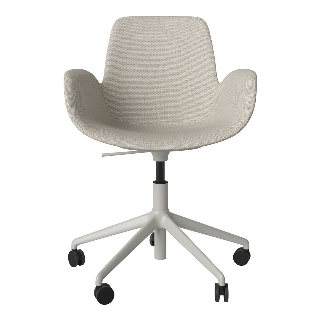 Fauteuil Seed - Rembourré - Piètement 5 branches avec roulettes - Acier laqué gris