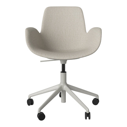 Fauteuil Seed - Rembourré - Piètement 5 branches avec roulettes - Acier laqué gris
