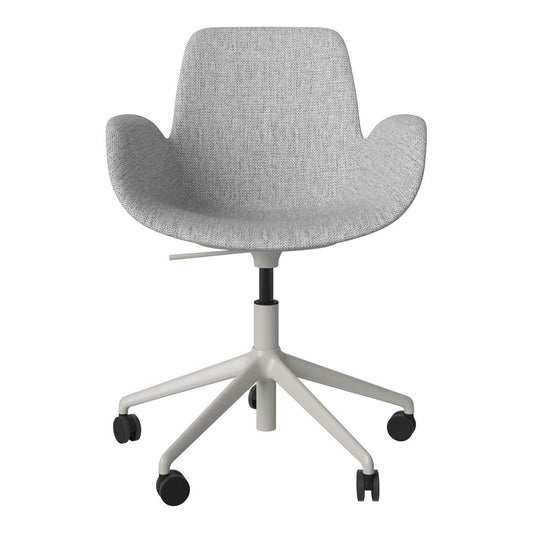 Fauteuil Seed - Rembourré - Piètement 5 branches avec roulettes - Acier laqué gris