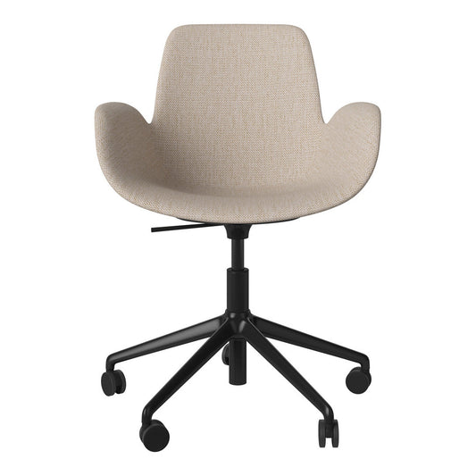 Fauteuil Seed - Rembourré - Piètement 5 branches avec roulettes - Acier laqué noir