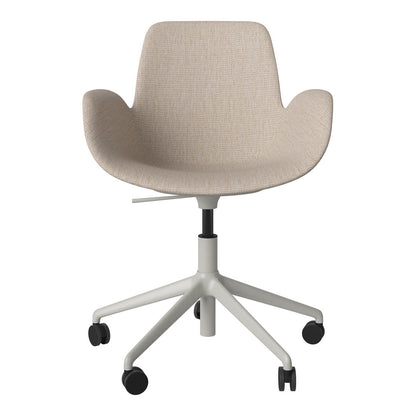 Fauteuil Seed - Rembourré - Piètement 5 branches avec roulettes - Acier laqué gris