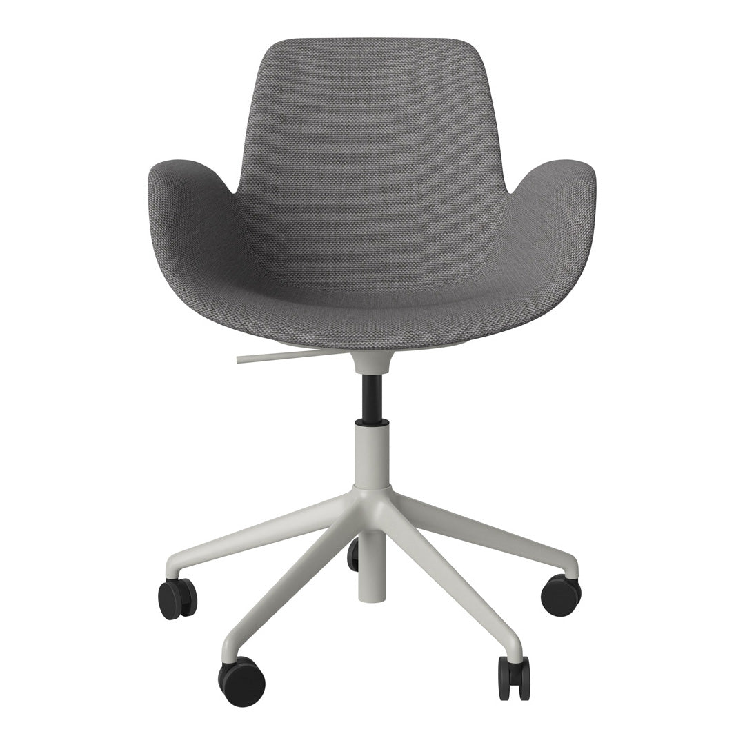 Fauteuil Seed - Rembourré - Piètement 5 branches avec roulettes - Acier laqué gris