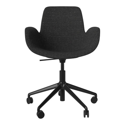 Fauteuil Seed - Rembourré - Piètement 5 branches avec roulettes - Acier laqué noir