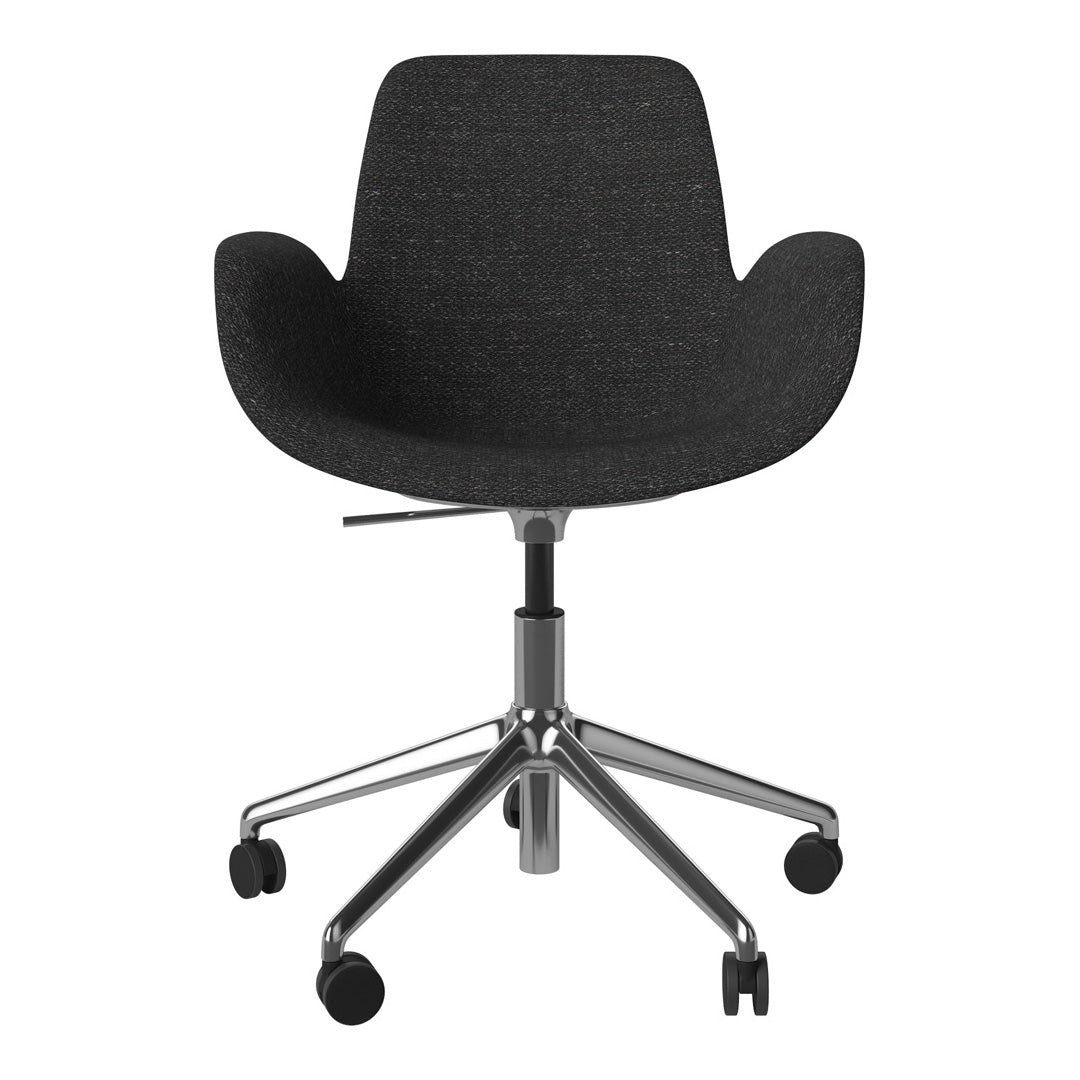 Fauteuil Seed - Rembourré - Piètement 5 branches avec roulettes - Chrome