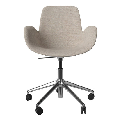 Fauteuil Seed - Rembourré - Piètement 5 branches avec roulettes - Chrome