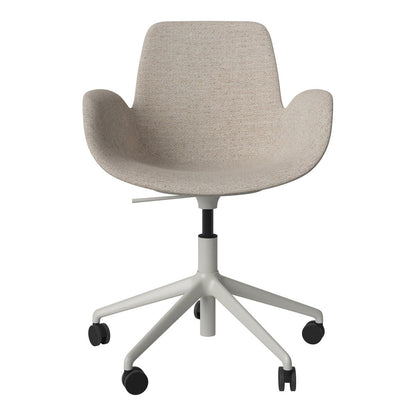 Fauteuil Seed - Rembourré - Piètement 5 branches avec roulettes - Acier laqué gris