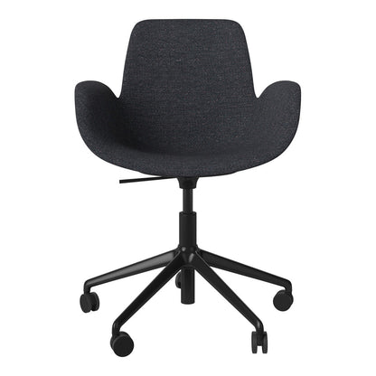Fauteuil Seed - Rembourré - Piètement 5 branches avec roulettes - Acier laqué noir